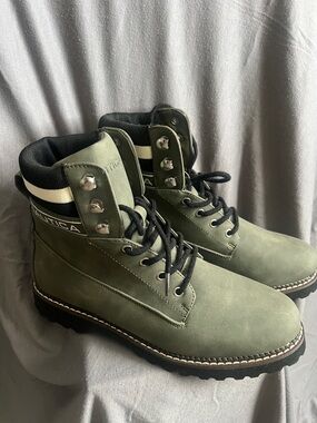 Nautica Olive Green Women’s or Men's Rugged Lace-Up Boots